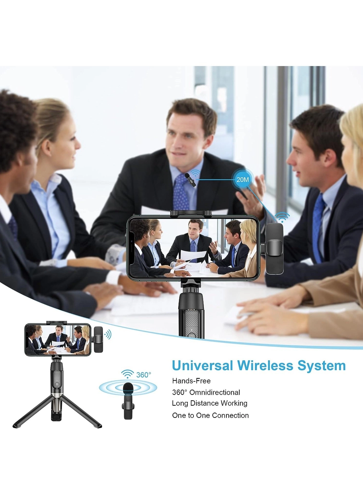 USB C Dual Mic Wireless Microphone
