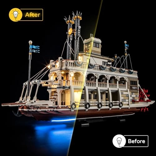 LED Light for 21356 Ideas River Steamboat Building Blocks Model - Multicolor Batteries Required