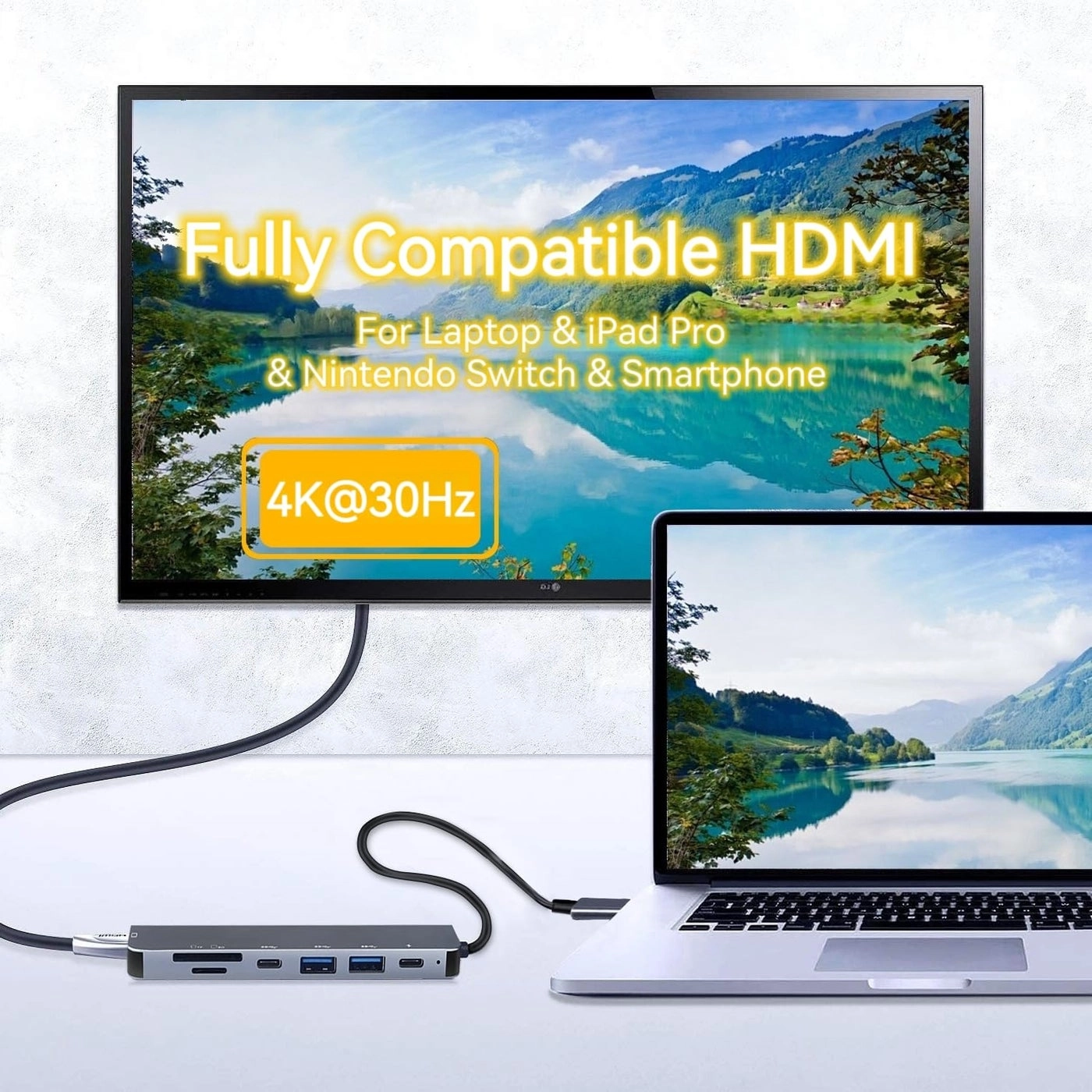USB C Hub - USB C MacBook Pro/Air, Chromebook, Dell, HP and Other Type C Laptops