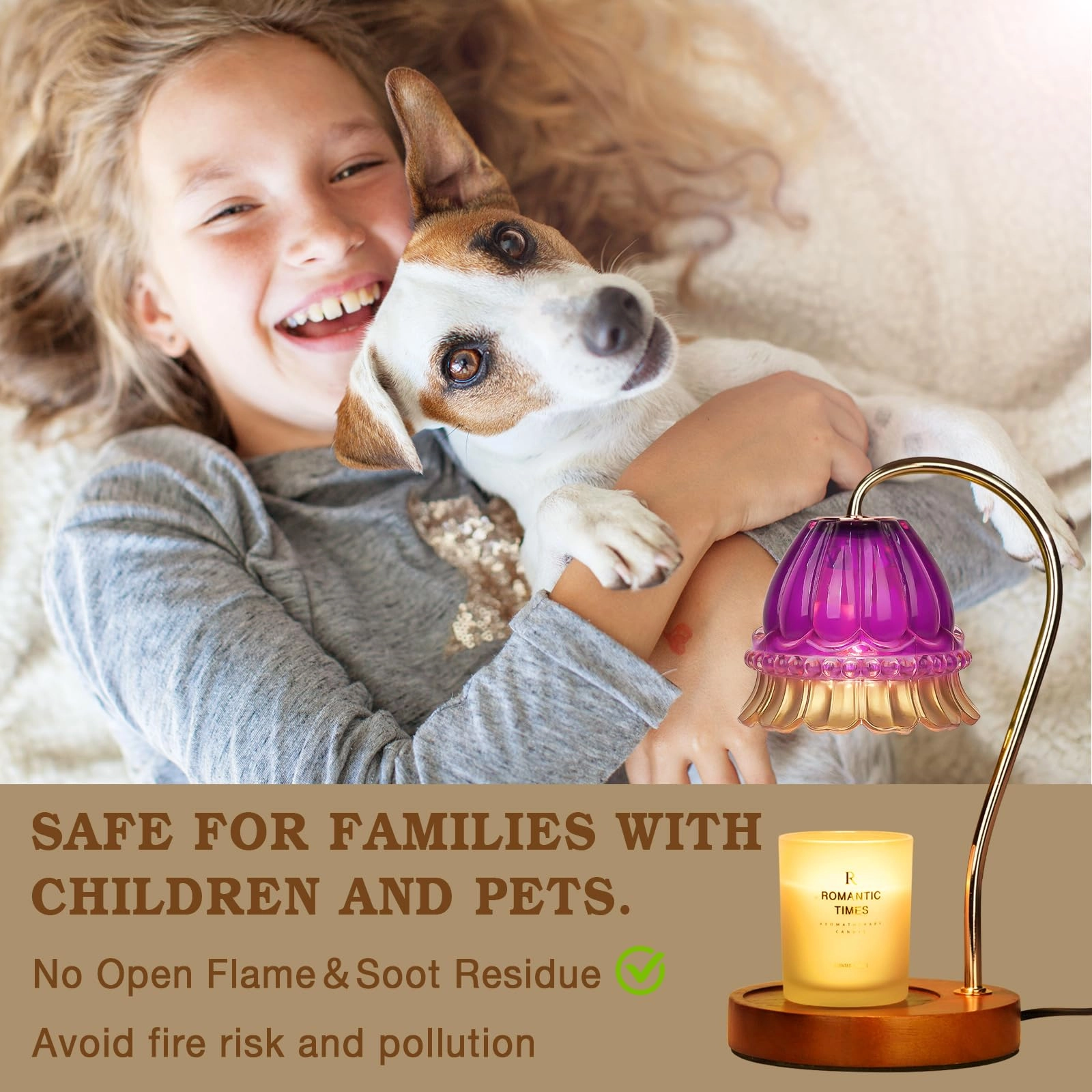Candle Warmer Lamp - Purple Timer Dimmable