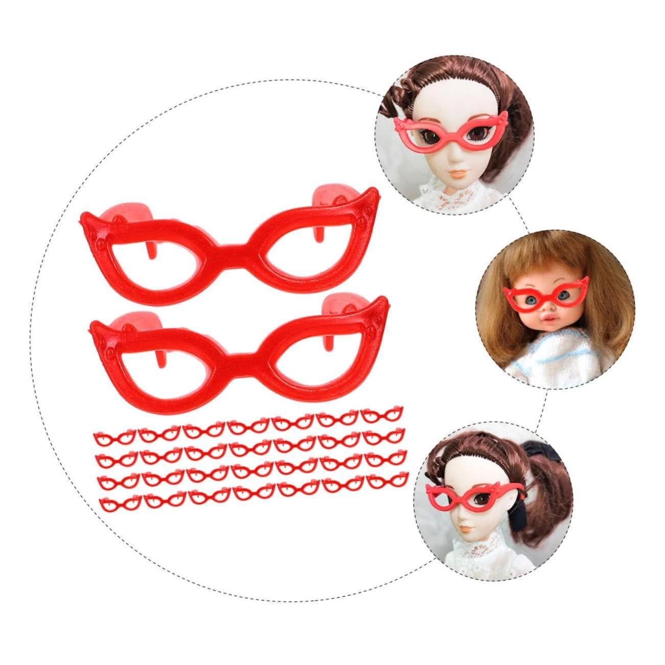 Mini Doll Glasses - 4.00X3.20X1.20cm 1 60pcs