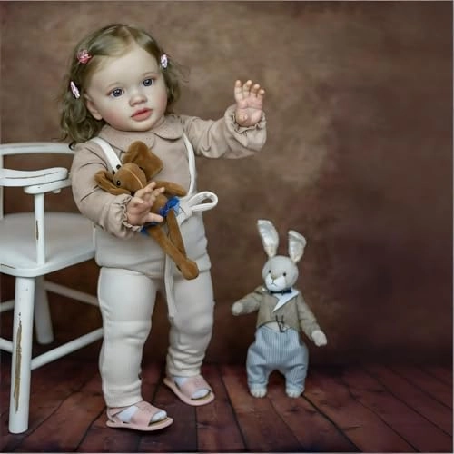Pippa Reborn Baby Doll - 26 inch Cotton Vinyl Hand-rooted Curly Hair Ages 3+