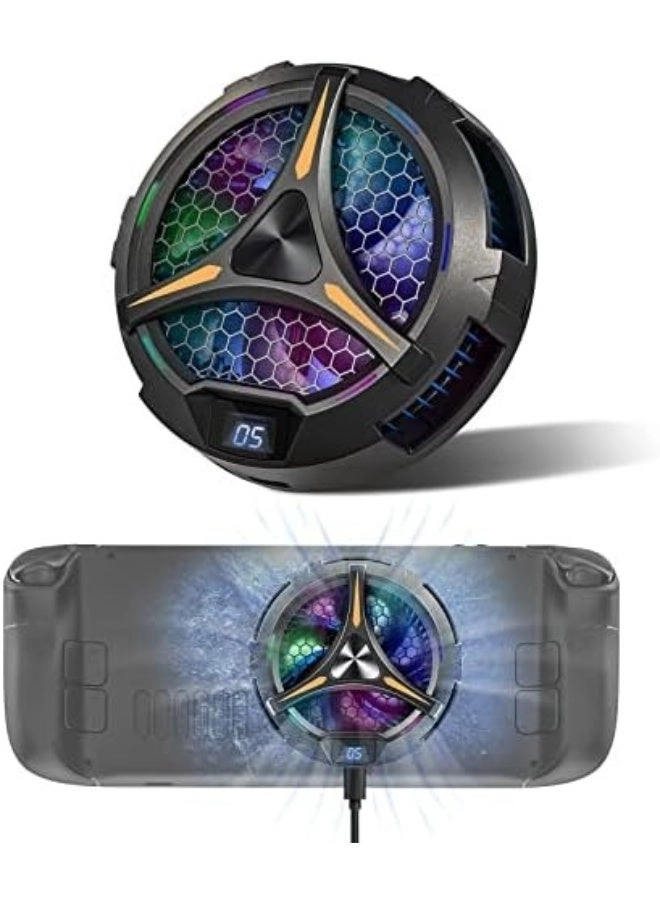 Excefore Steam Deck Fan Cooler - 7 Inch Fan LED Temp Display Dual-Speed