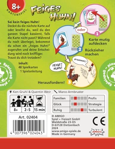 Cowardly Chicken - 48 playing cards German 8 years and up