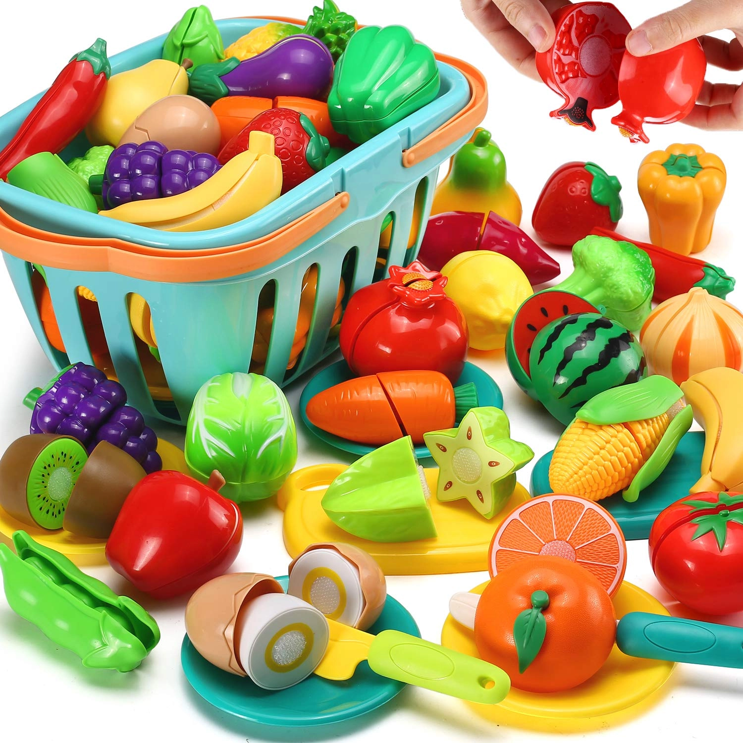Lesuter Toys Cutting Play Food Toy - 70 pcs