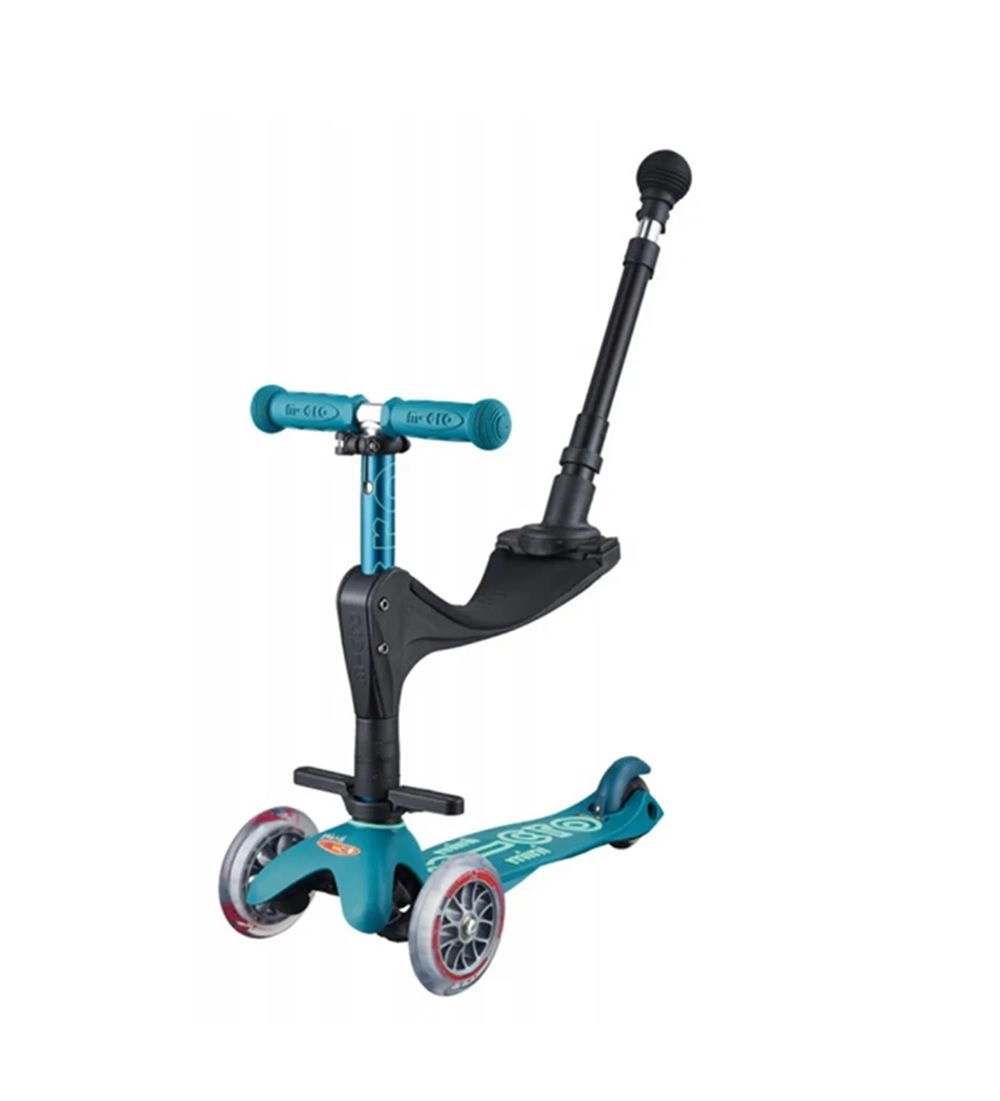 Mini 3 in 1 Deluxe Eco 3-Wheel Kick Scooter – 120mm LED + Seat