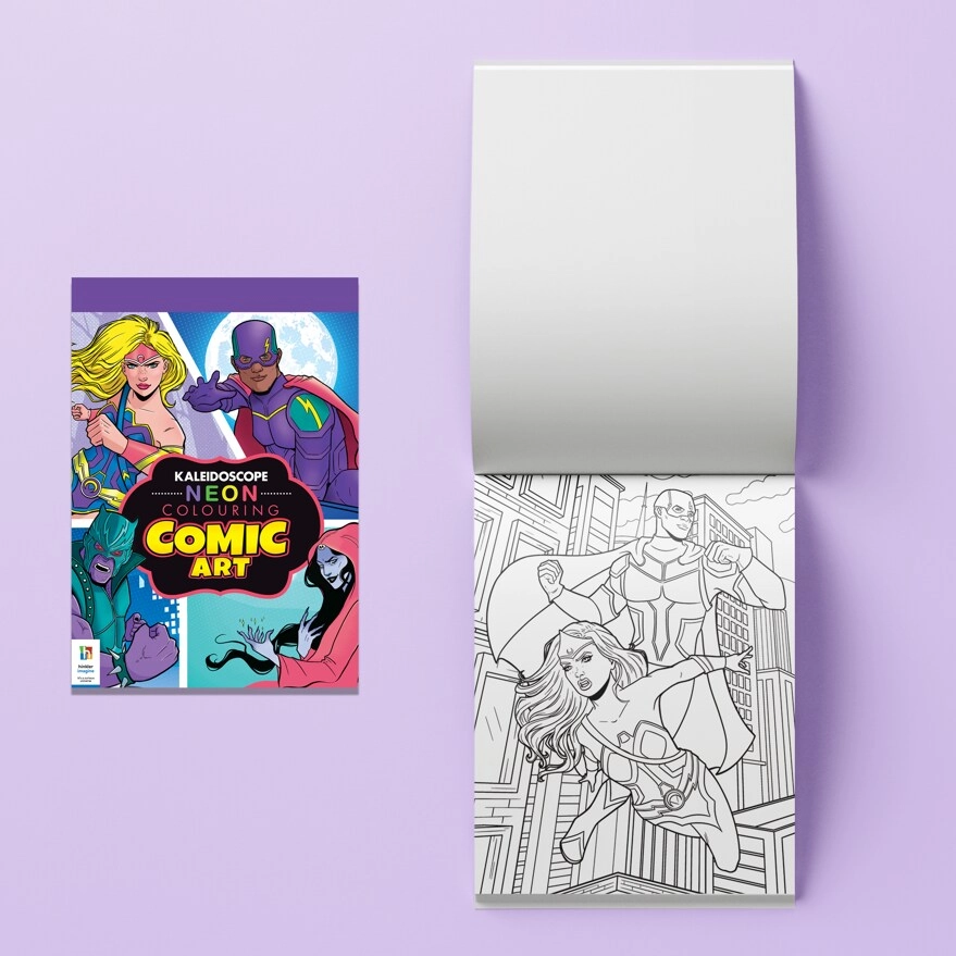 Kaleidoscope Neon Coloring Kit - Comic Art