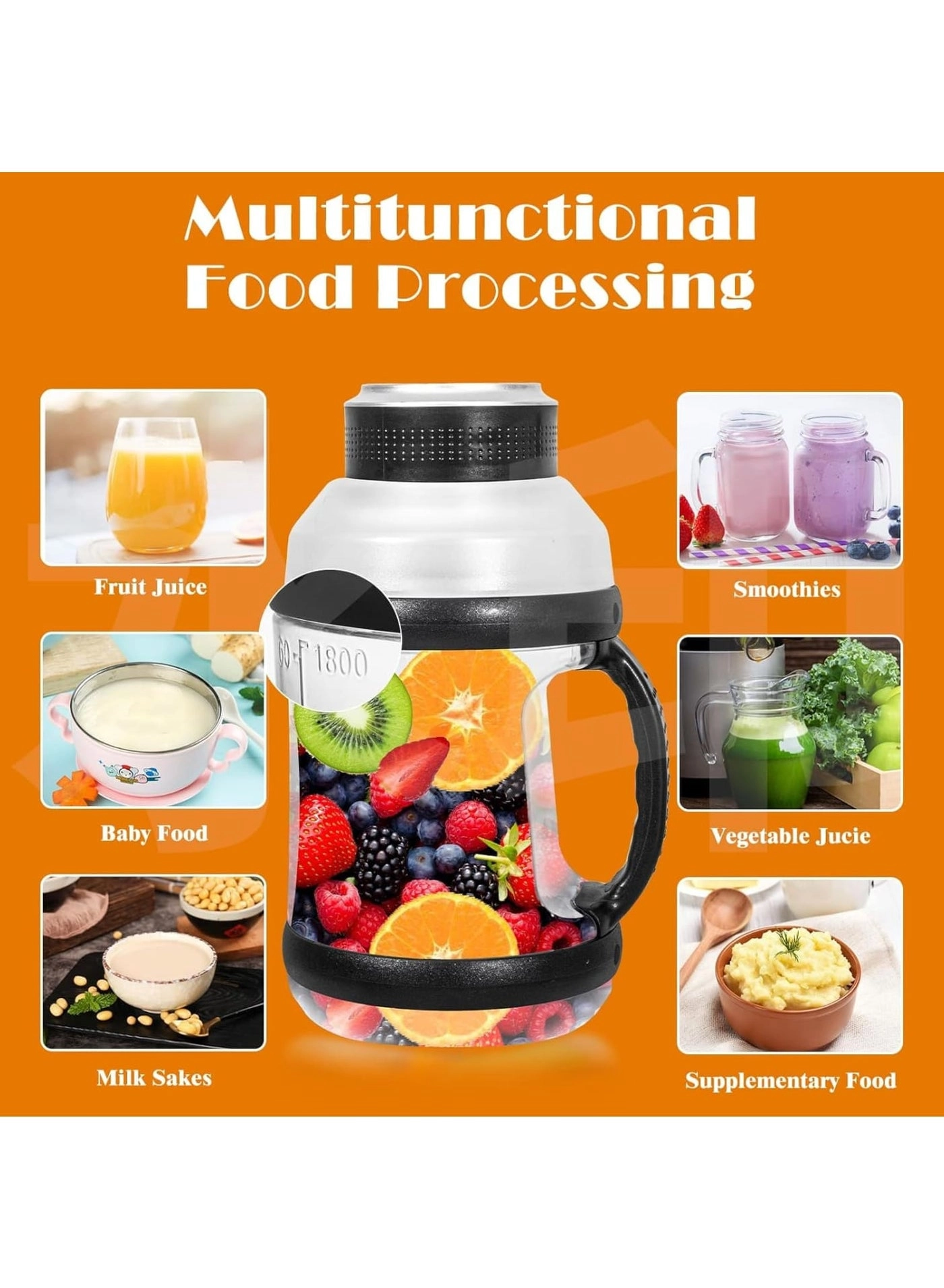 Portable Blender - 6 Blades USB Rechargeable