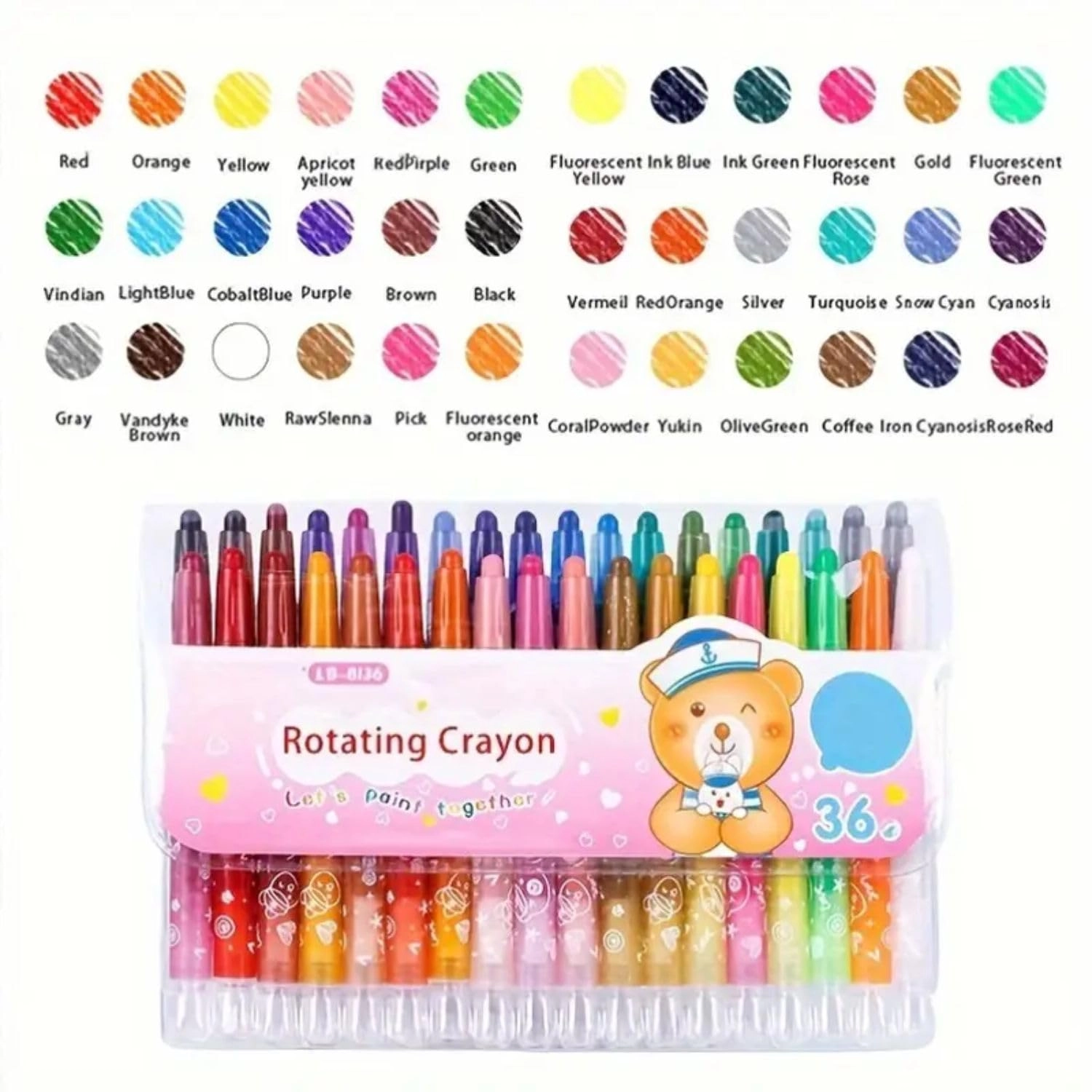Bright, Bright Rotating Crayon Marker Pen Set - 36 piece(s)