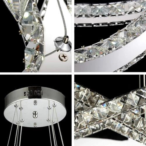 Modern Mini LED Crystal Chandeliers - 6500K Cool White