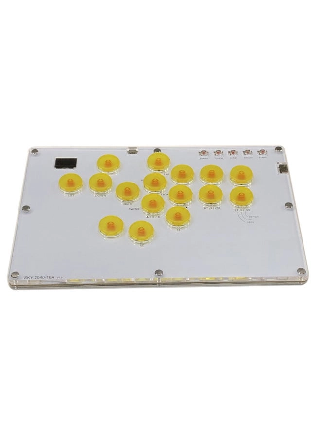 HITBOX Large Size Fighting Keyboard + DualShock4 Controller - Transparent Yellow