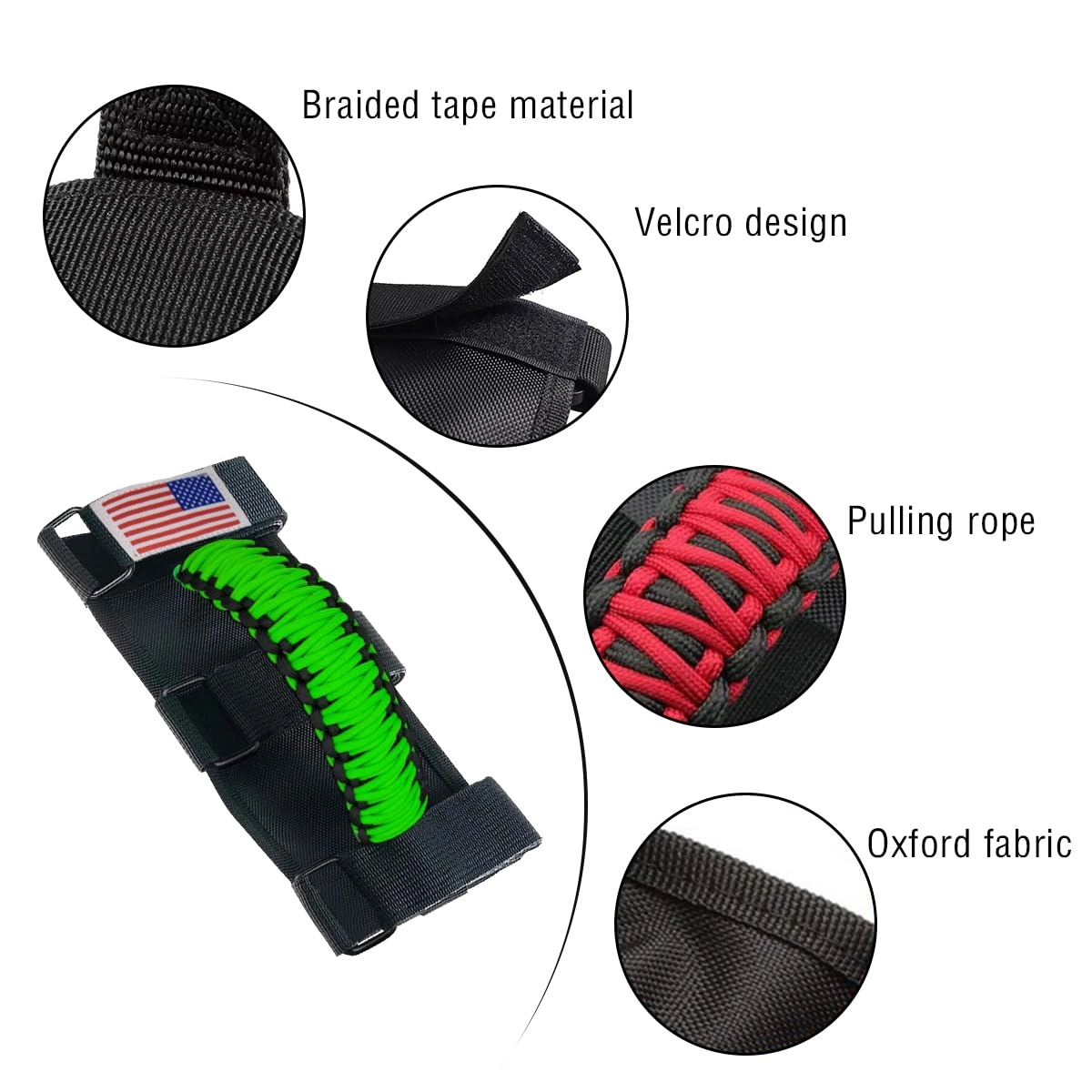Roll Bar Grab Handles - 2PCS Green