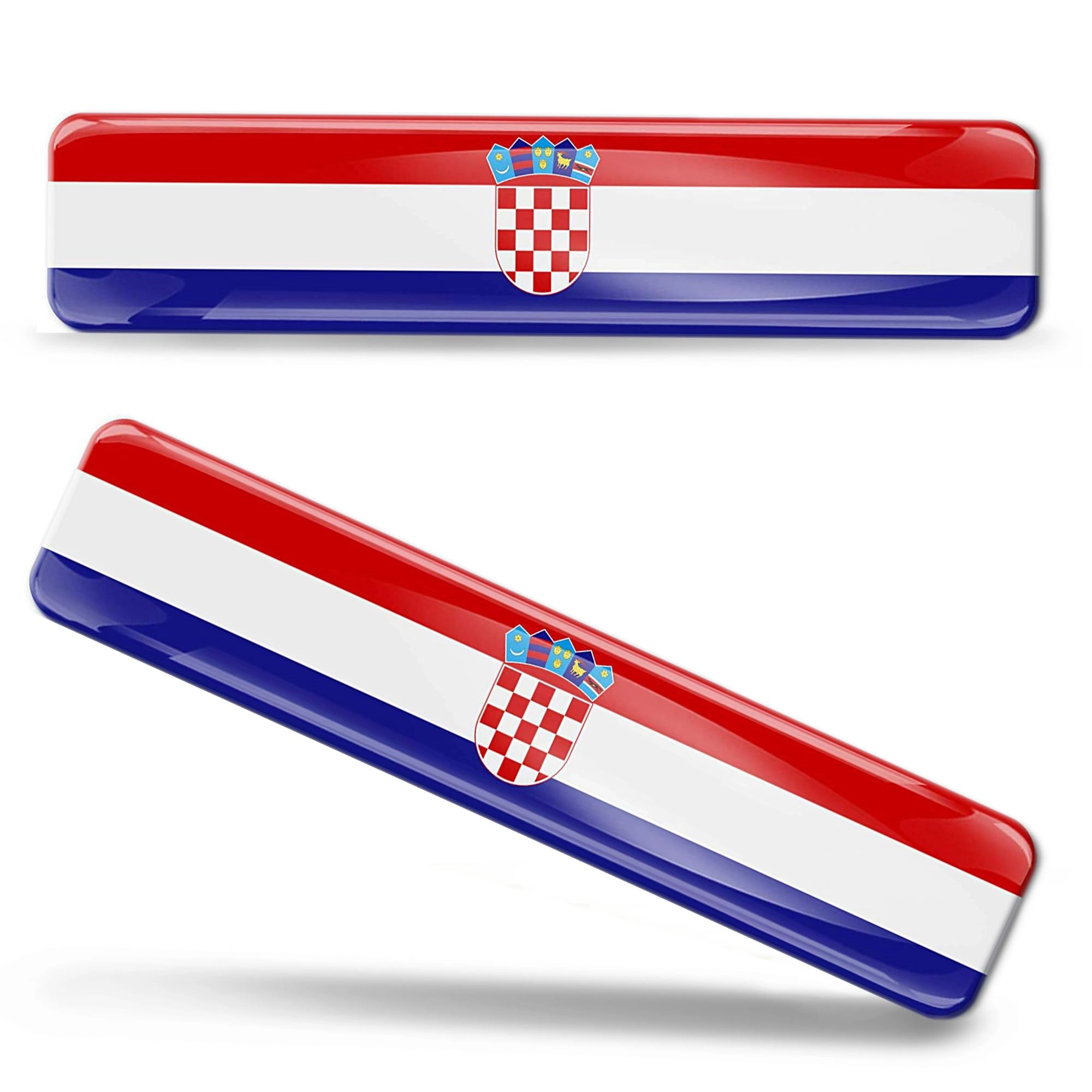 biomar labs 3D Domed Silicone Stickers - 2 x Croatia Flag 60 mm x 11 mm