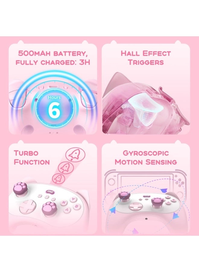 Meow Kitten Wireless Controller - Pink Nintendo Switch Windows PC Android iOS