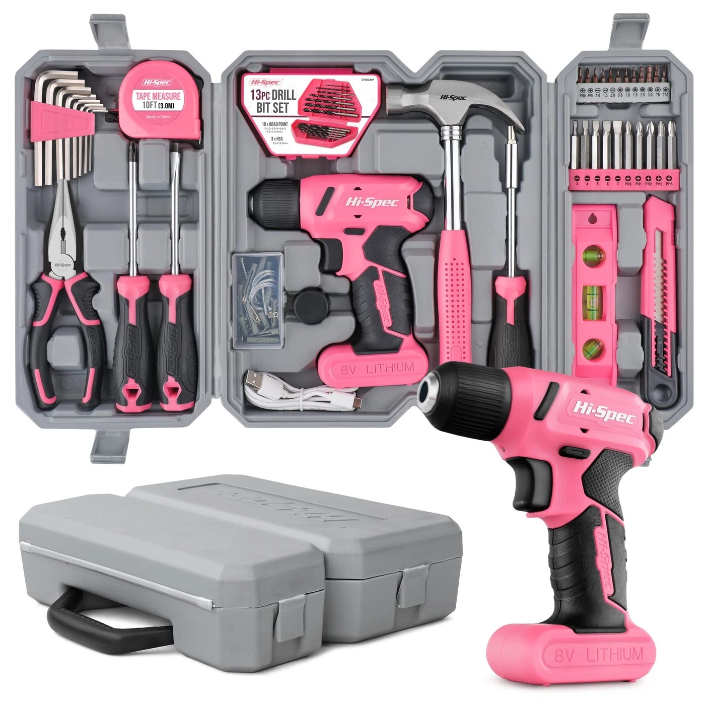 Hi-Spec Cordless Drill Driver + Tool Kit