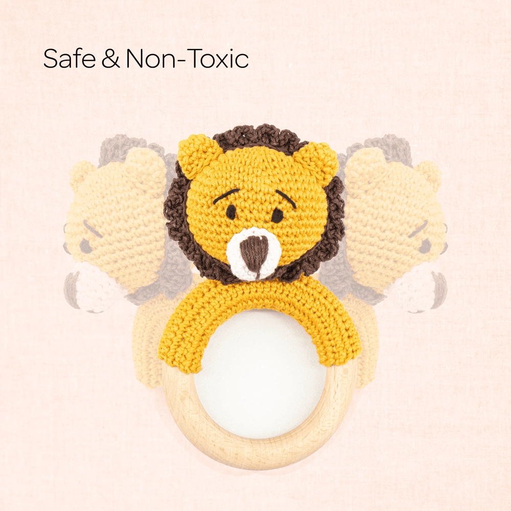 Crochet Ring Rattle Toy - Suitable for 0 month & above premium cotton yarn Tiger