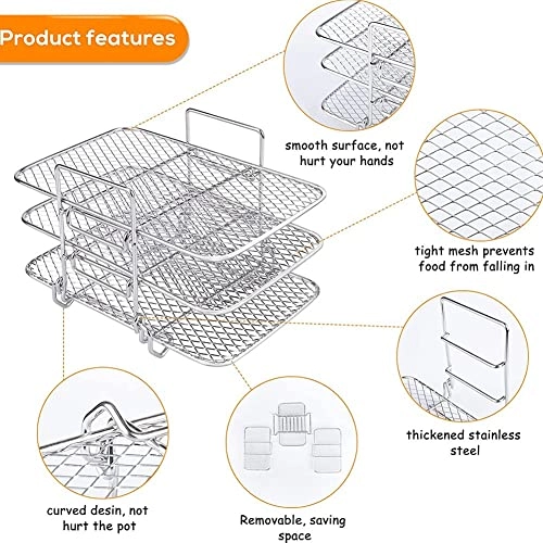 Air Fryer Rack - Stainless steel 1 x air fryer rack