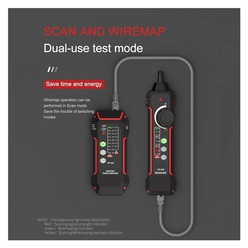NF-802 - RJ11, RJ45, Cat5, Cat6, LAN, Ethernet, Telephone Multifunction Cable Tester & Tracker