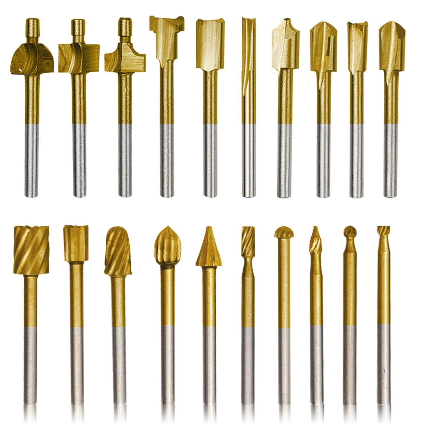 DKIBBITH Router Carbide Engraving Bits - 1/8"(3mm) 10Pcs