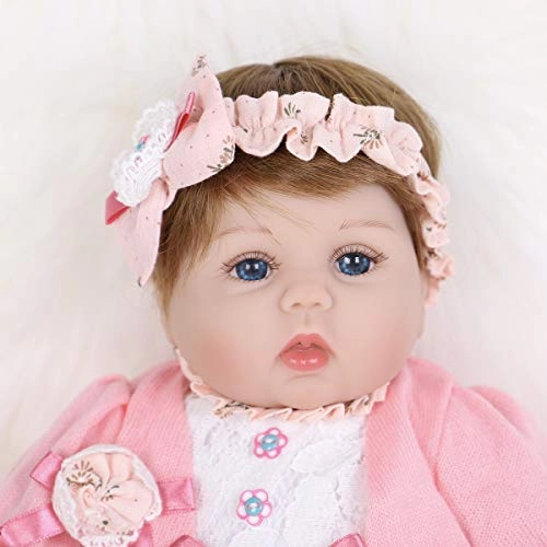 Reborn Baby Doll - 16 inch Pink Hairband Ages 3+