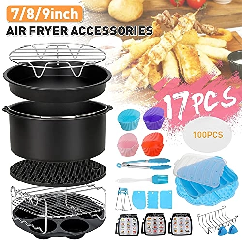 Air Fryer Accessories - Silicone Stainless Steel Carbon Steel 17 Pcs