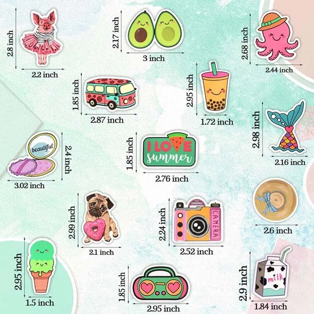 Waterproof Beach Style Stickers - 50pcs