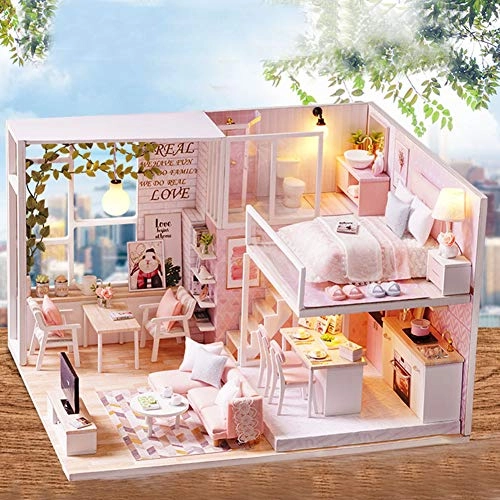 Miniature Dollhouse Kit - Pink 1:24