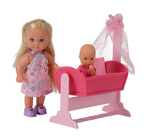 Evi Love Doll Cradle - 12cm doll 7cm baby 12 accessories Ages 3+