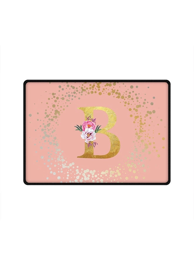 Custom Monogram Initial Letter Floral Pattern B Cloth Gaming Mouse Pad - 35x25 cm