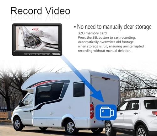 Digital Wireless 2 Backup Camera System - Night vision Wireless + 7’’ DVR Split Monitor - 7 Inches Touch Button
