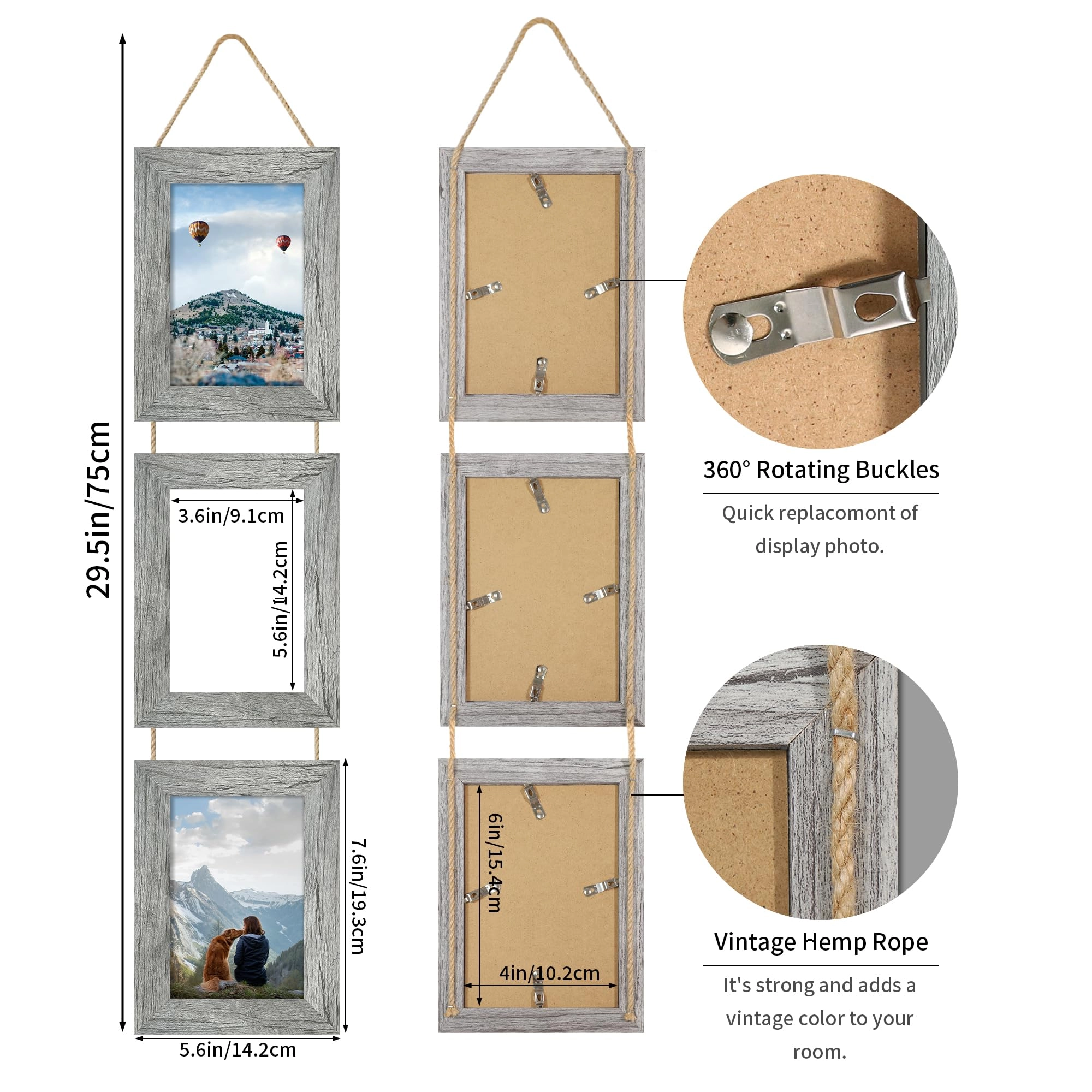 Collage Picture Frames - 5x5 in 3 Opening
