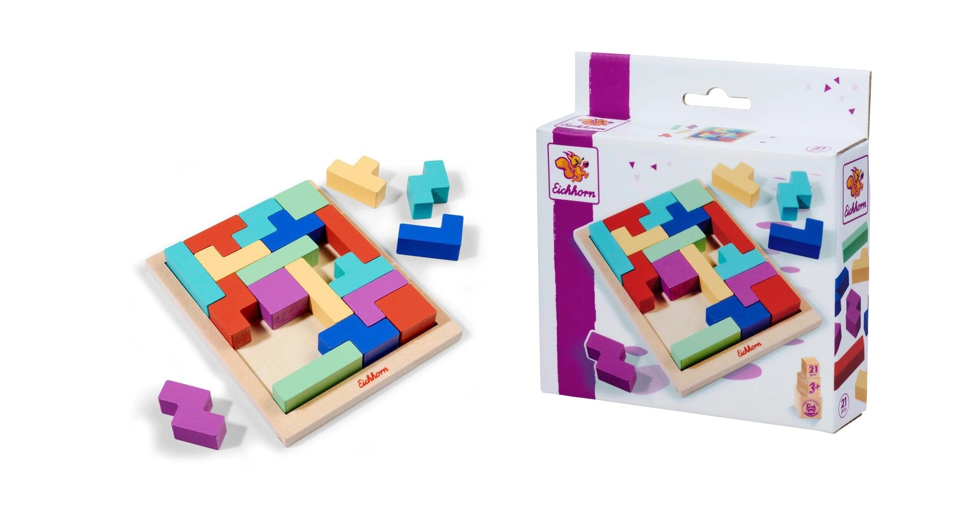 Eichhorn EH Games Shape Tile Game - 3 years and up 20 pieces