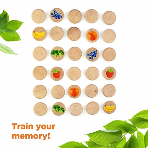 Fruits and Vegetables Matching Memory Game - 3 years and up 30 pieces