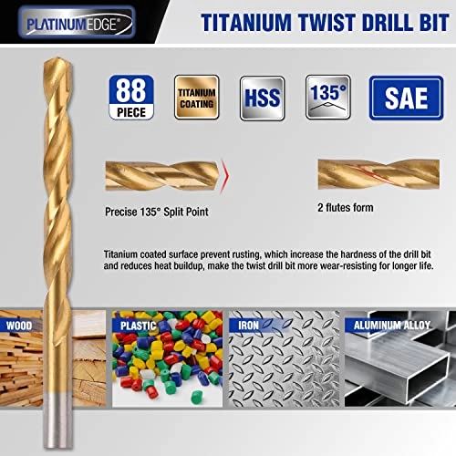 Multipurpose Drill Bits Set - titanium high-speed steel 140PC