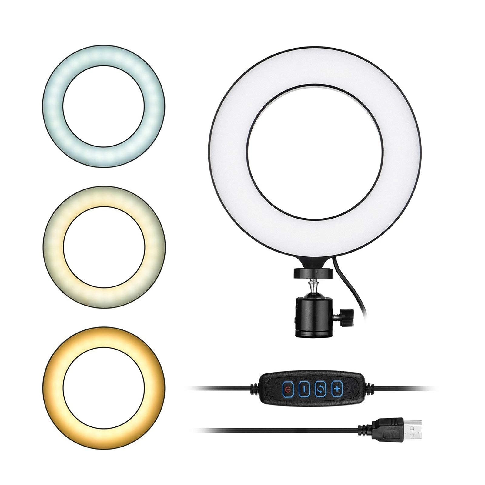 Ring Light LED - 6" Tripod 3 Light Modes