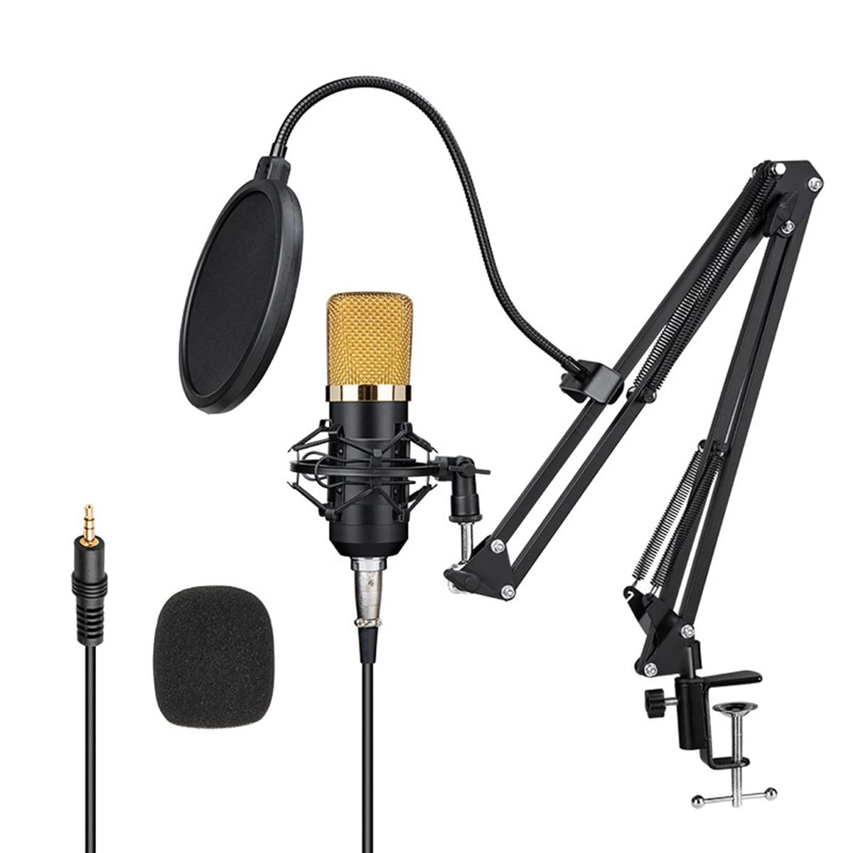 eWINNER Microphone Suspension Scissor Arm Stand - Adjustable XLR Connector