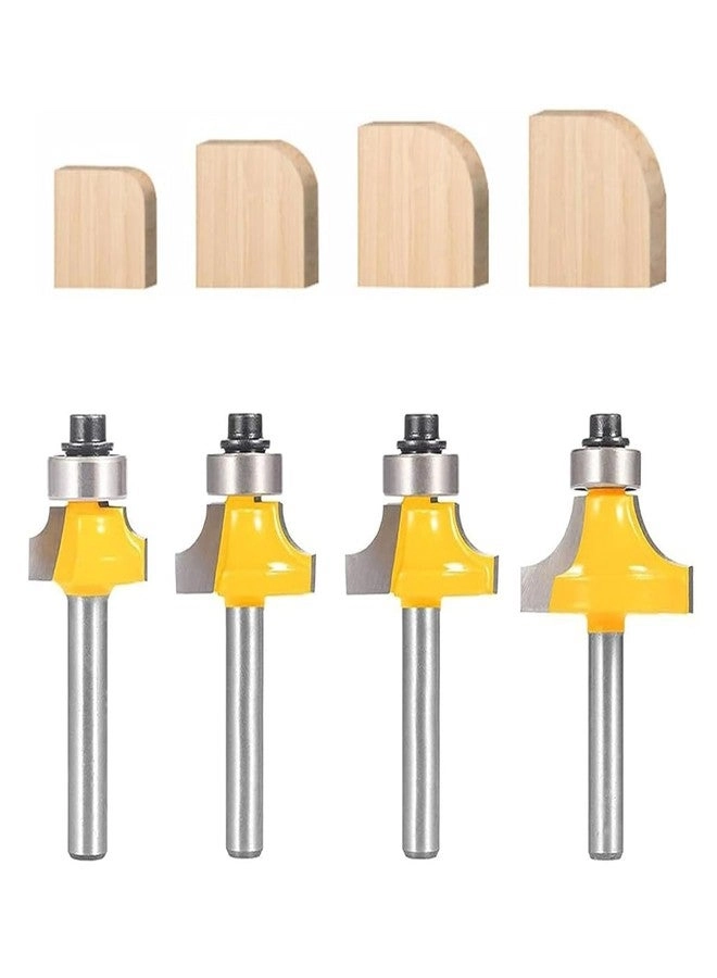 Roundover Router Bit Set - 4Pcs 6mm