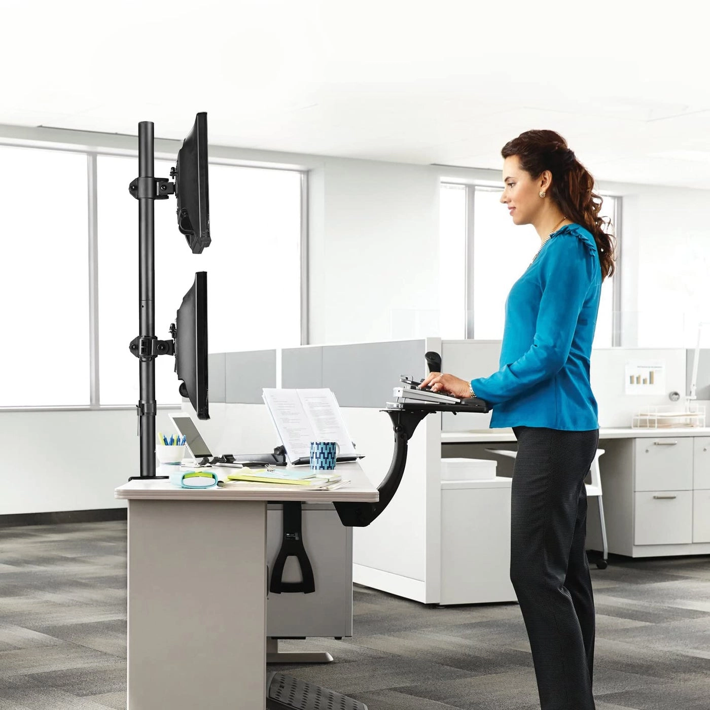 Dual LED LCD Monitor Stand - 2 32 inch