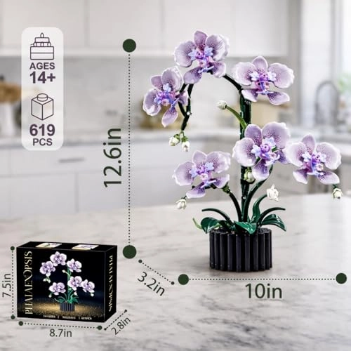 Orchid Building Block Set (13115) - Phalaenopsis Compatible with Lego