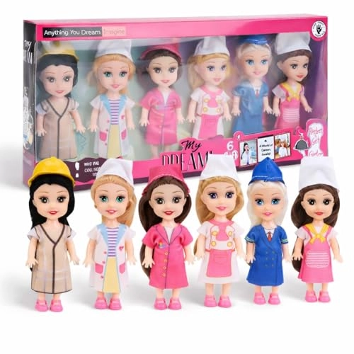 Liberty Imports Career Dolls - 6 Pack 4.5 inches Ages 3+