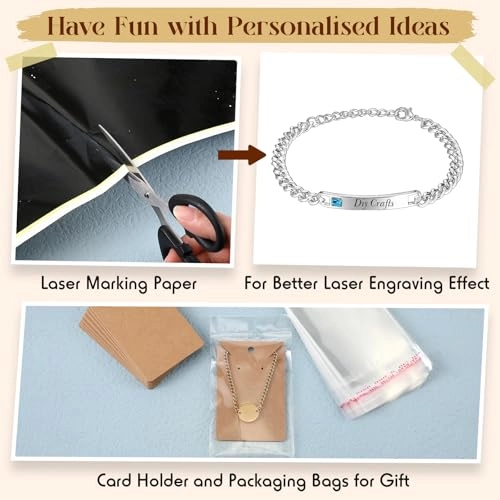 99 Pcs Laser Engraving Materials - 46 Jewelry Engraving Accessories for Laser Engraver