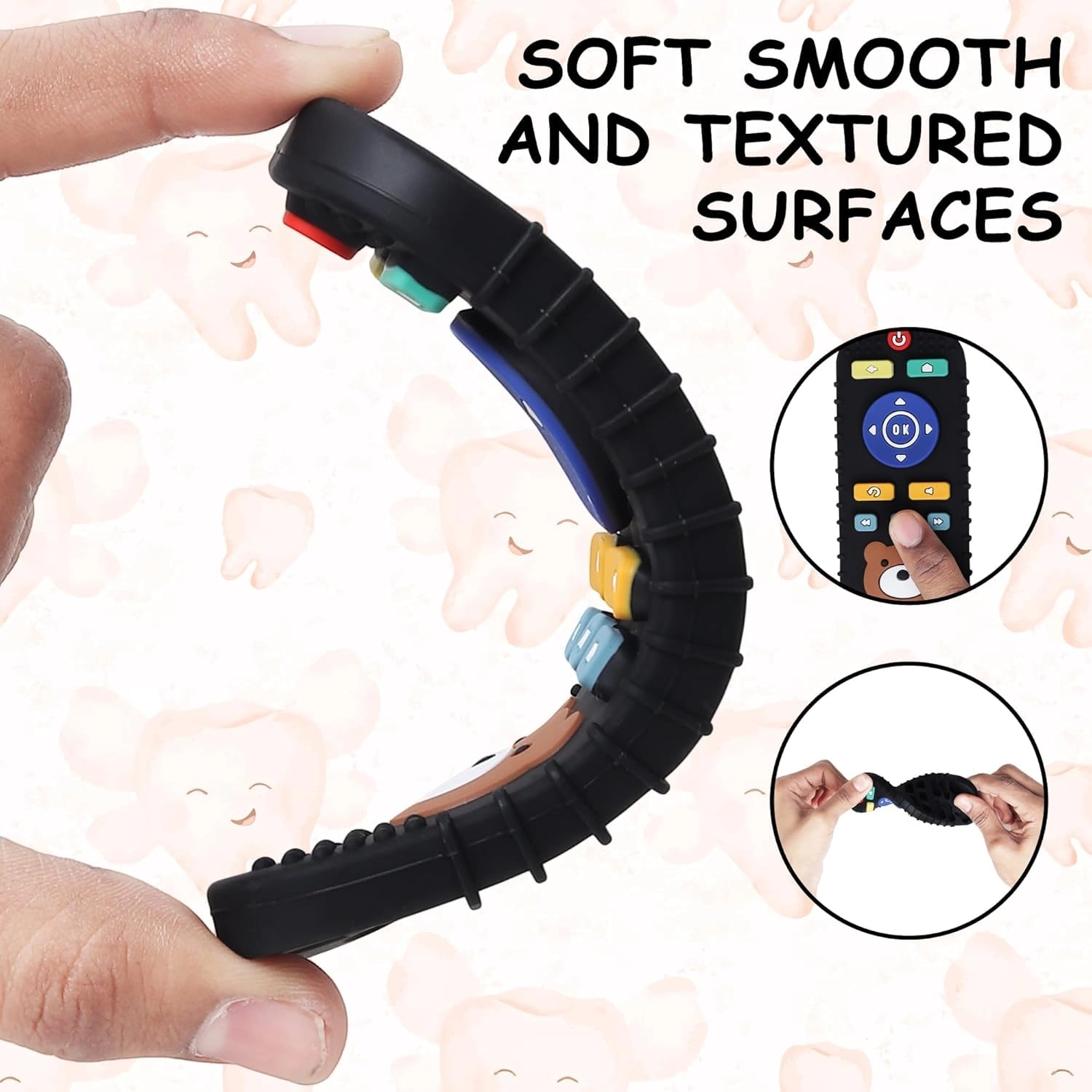 2 in 1 Teether - Beech Wood, Silicone