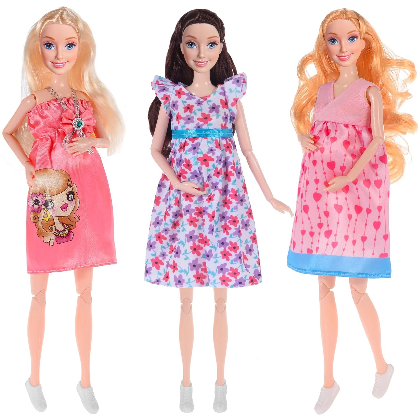 Pregnant Dolls - 3Pack 115 inch Interchangeable Pregnant and Normal Bellies