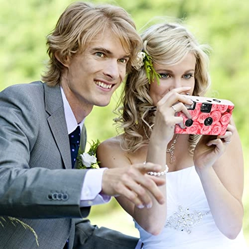 Disposable Camera - 12 Pack Built In Flash Pink Rose