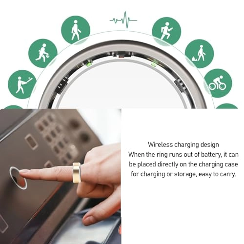 Smart Ring Health Tracker - IP68 Bluetooth 5.1 Size 8