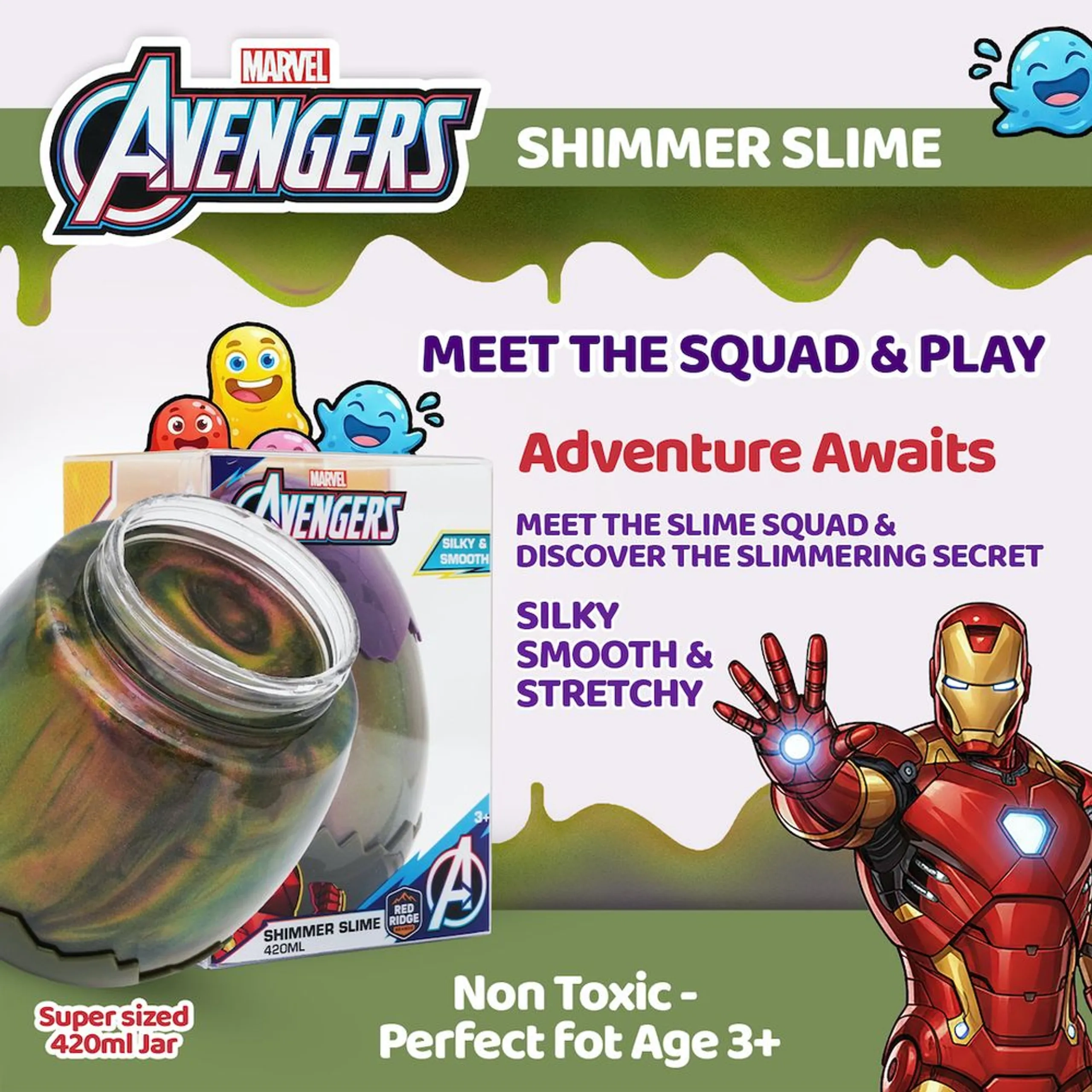 Iron Man Shimmer Slime - 3+ years