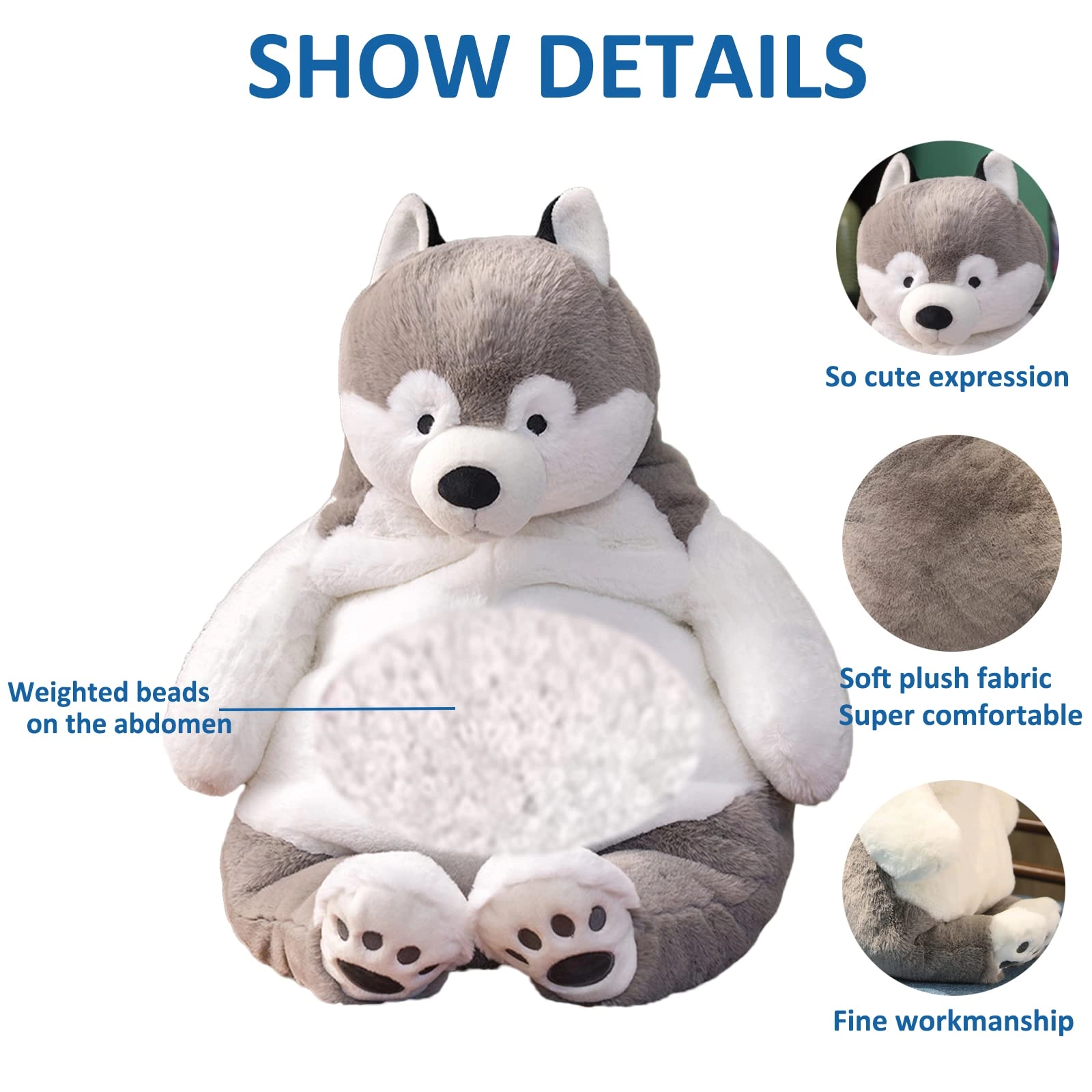 Husky Weighted Plush 43 cm
