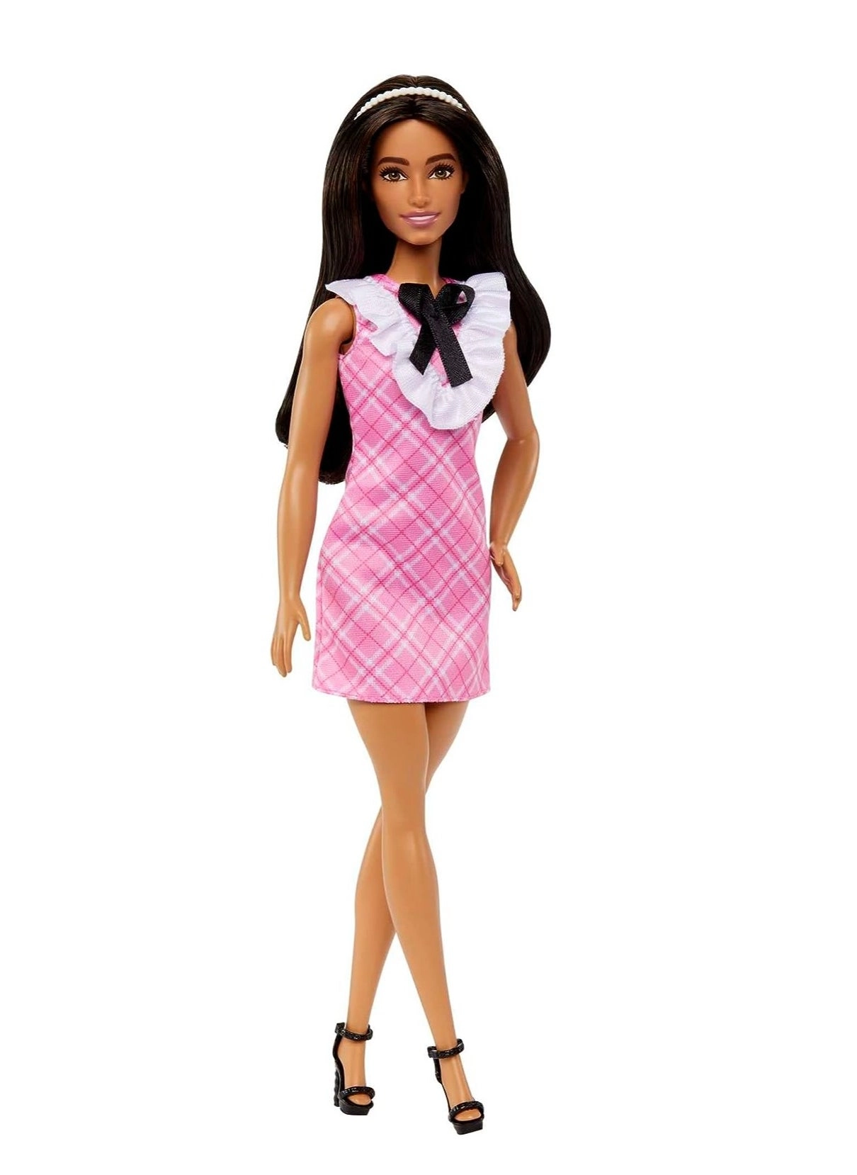 Barbie Fashionistas - #209 Black Hair Pink Plaid Dress Ages 3+
