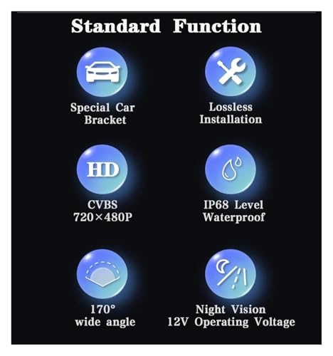 Reverse car rear view camera - Night vision Wired 720 x 540 pixels