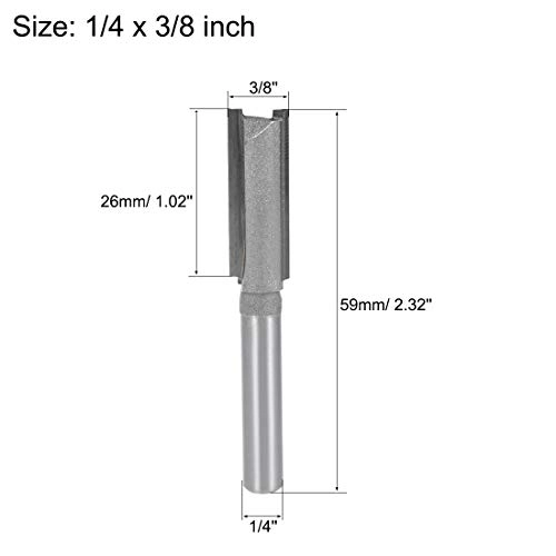 Straight Router Bit - 6.3mm/1/4" 4pcs 9.53mm/3/8"